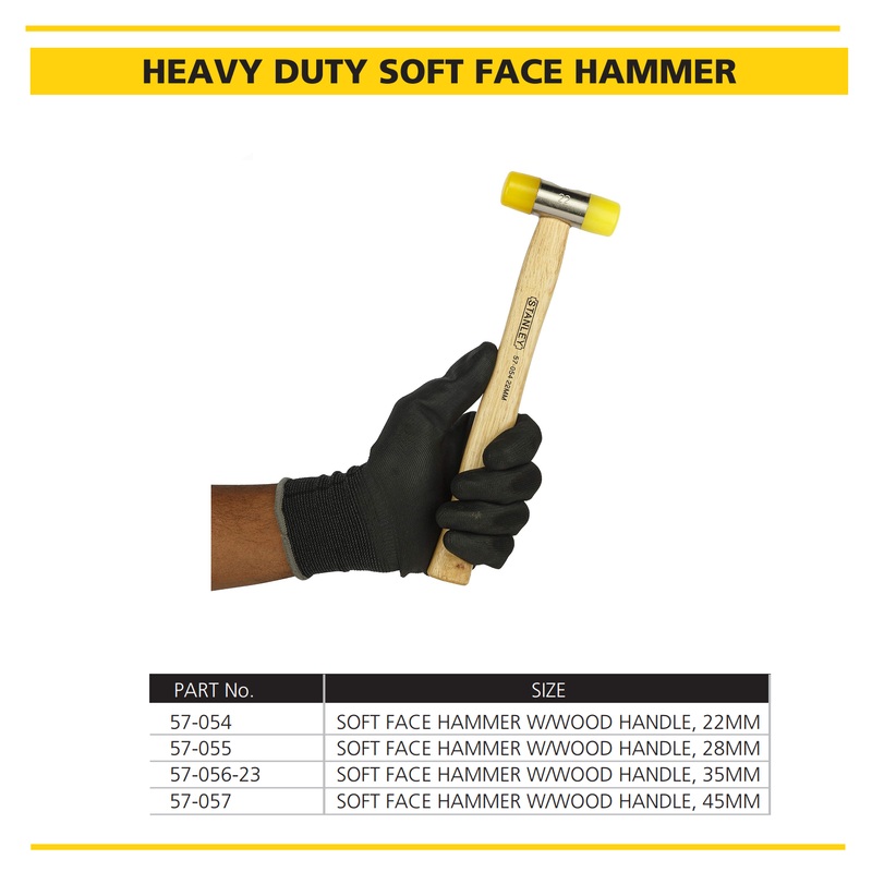Stanley Heavy-Duty Soft-Face Mallet Hammers with Wooden Handle