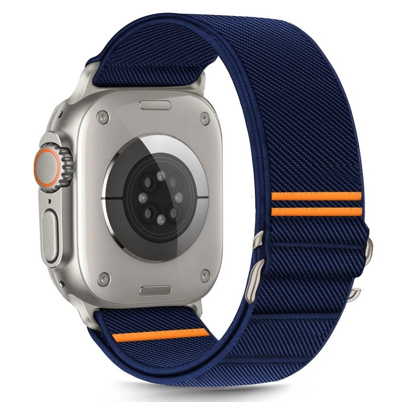 Tech-Protect Nylon Slip Strap til Apple Watch 44 / 45 / 46 / 49 mm – Navy Blue