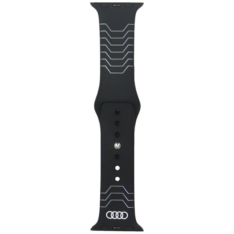 Audi Geometric Pattern Silicone Watch Strap til Apple Watch 40 / 41 / 42 mm – sort