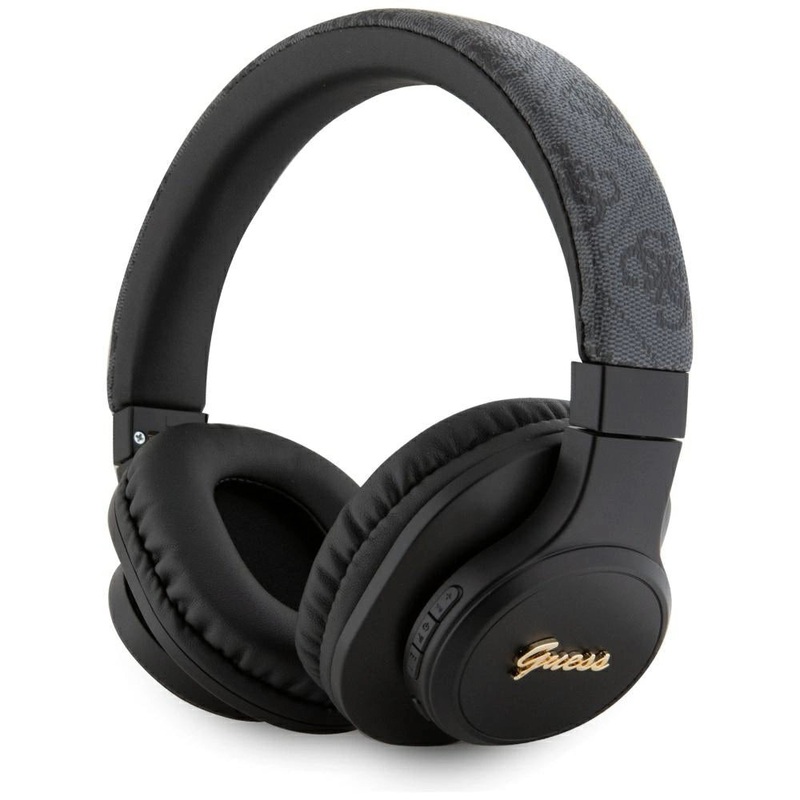 Guess Leather Tone On Tone Script Bluetooth 4G Over-Ear Headphones – sort