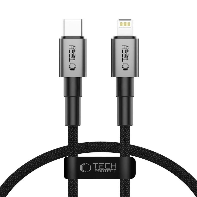 Tech-Protect Ultraboost DNA USB-C / Lightning PD27W/3A kabel 25 cm – gr