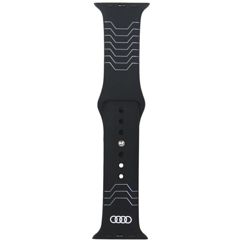 Audi Geometric Pattern Silicone Watch Strap til Apple Watch 44 / 45 / 46 / 49 mm – sort