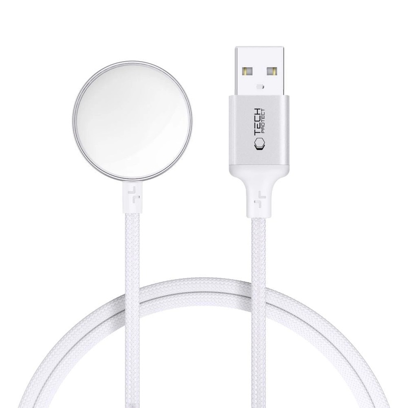 Tech-Protect UltraBoost USB-A induktiv oplader til Apple Watch 1m – hvid