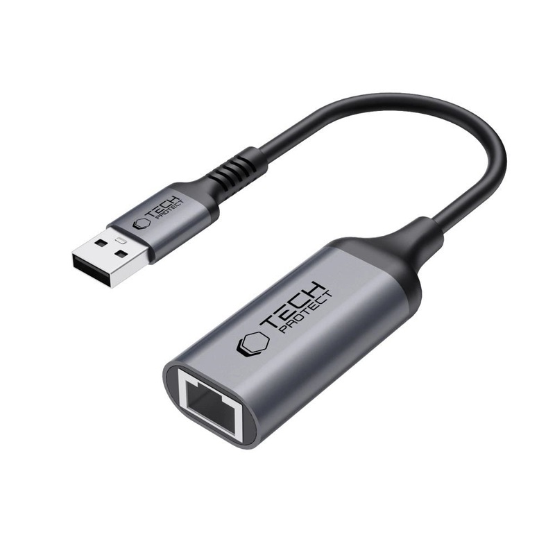 Tech-Protect UltraBoost USB-A 3.0 / Ethernet RJ45 1000Mbps Adapter – sort