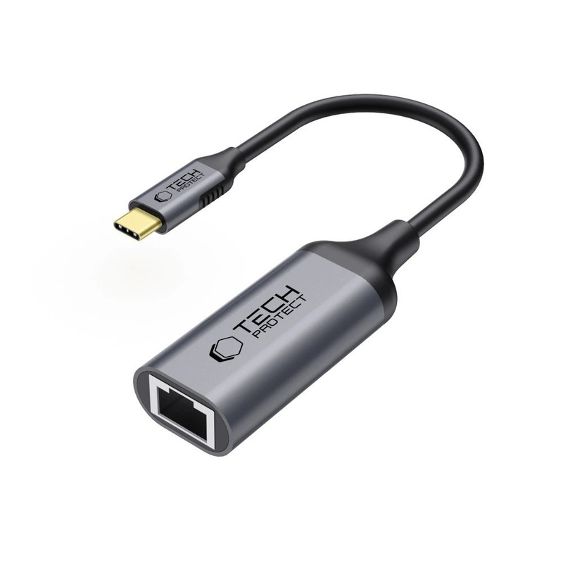 Tech-Protect UltraBoost USB-C til Ethernet RJ45 1000Mbps Adapter – sort