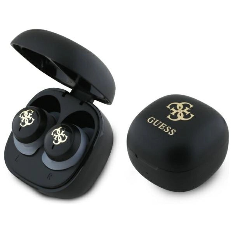Guess Bluetooth hovedtelefoner GUTWSJ144ESK TWS + docking station sort/sort Iridescent 4G Printed Logo