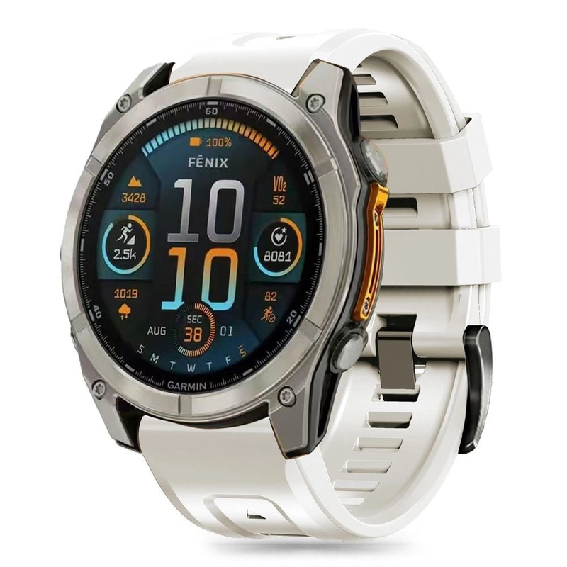 Tech-Protect Silicone Strap til Garmin Fenix 5S / 5S PLUS / 6S / 6S Pro / 7S / 8 (43MM) – Titanium