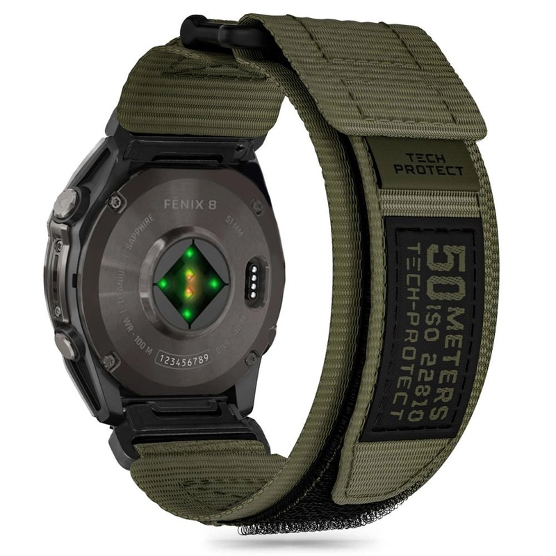Tech-Protect Scout Pro Strap til Garmin Fenix 5X / 5X PLUS / 6X / 6X Pro / 7X / 8 (51 MM) – Grn
