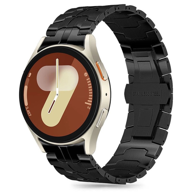 Tech-Protect Stainless Line Strap til Samsung Galaxy Watch 4 / 5 / 5 PRO / 6 / 7 / FE – sort