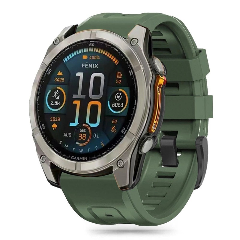 Tech-Protect silikonrem til Garmin Fenix 5X / 5X Plus / 6X / 6X Pro / 7X / 8 (51 mm) – grnt