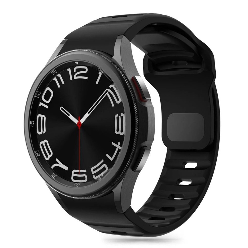 Tech-Protect Silicone Line Strap til Samsung Galaxy Watch 4 / 5 / 5 Pro / 6 / 7 / FE – sort