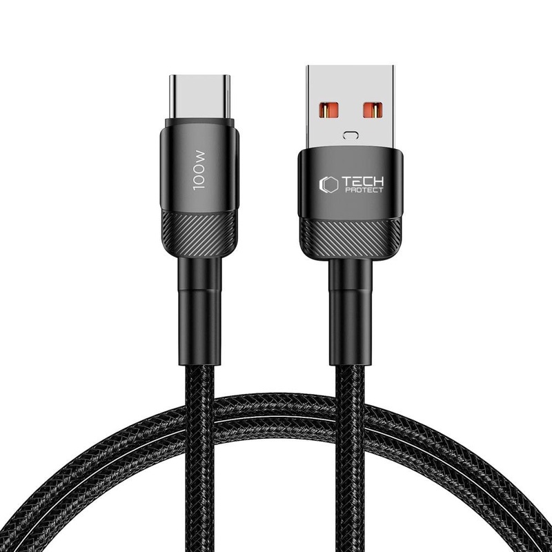 Tech-Protect UltraBoost Evo USB-C / USB-A kabel 100W 5A 1m – sort
