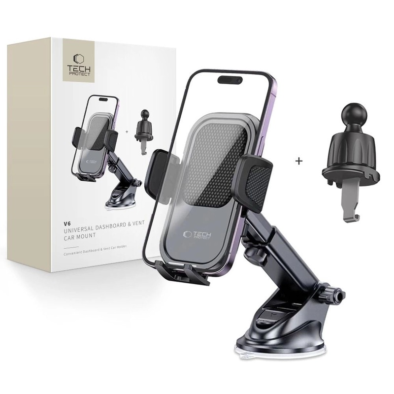 Tech-Protect V6-biltelefonholder til cockpit/luftventil – sort