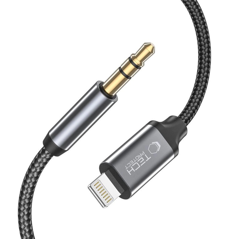 Tech-Protect UltraBoost audio Lightning / mini jack 3,5 mm kabel 1m – sort