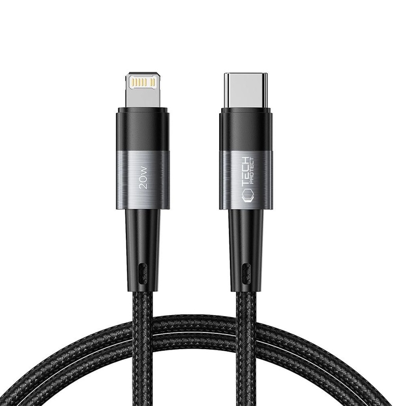 Tech-Protect UltraBoost Lightning / USB-C PD-kabel 20W 3A 1m – gr