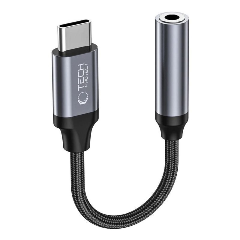 Tech-Protect UltraBoost USB-C / 3,5 mm mini jack adapter – sort