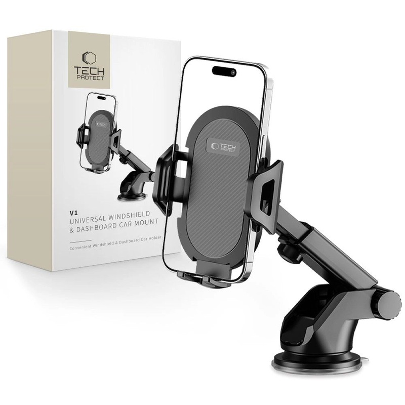 Tech-Protect V1 biltelefonholder til forrude/cockpit – sort