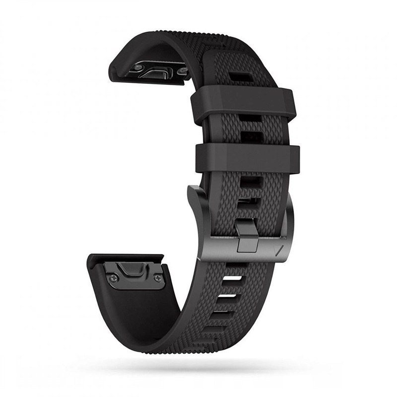 Tech-Protect Smooth Strap til Garmin Fenix 3 / 5X / 3HR / 5X Plus / 6X / 6X Pro / 7X – sort