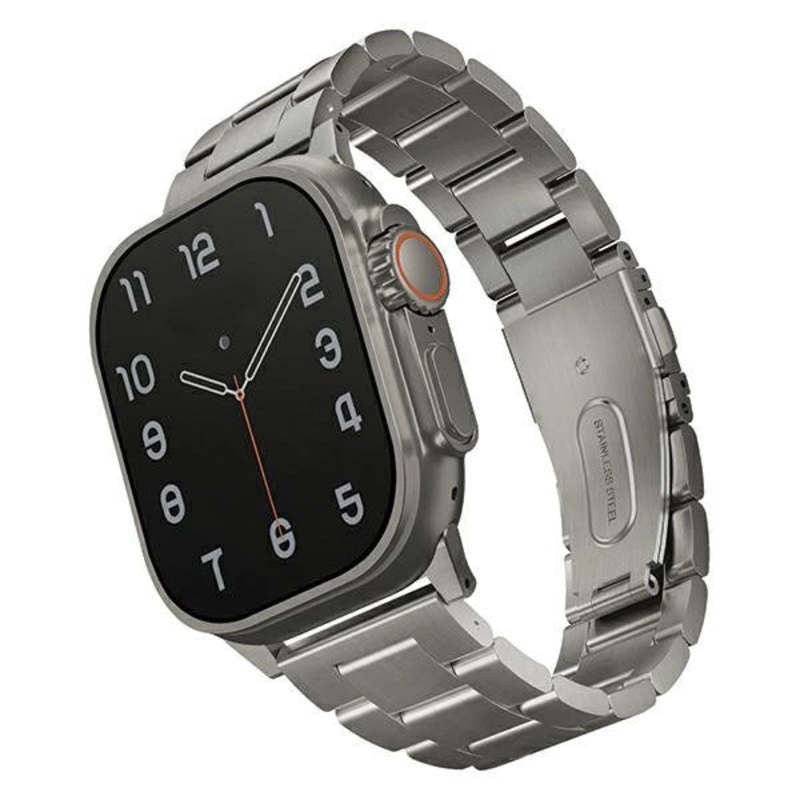 Uniq Osta rustfrit stl rem til Apple Watch 1/2/3/4/5/6/7/8/SE/SE2/Ultra 42/44/45/49 mm – slv