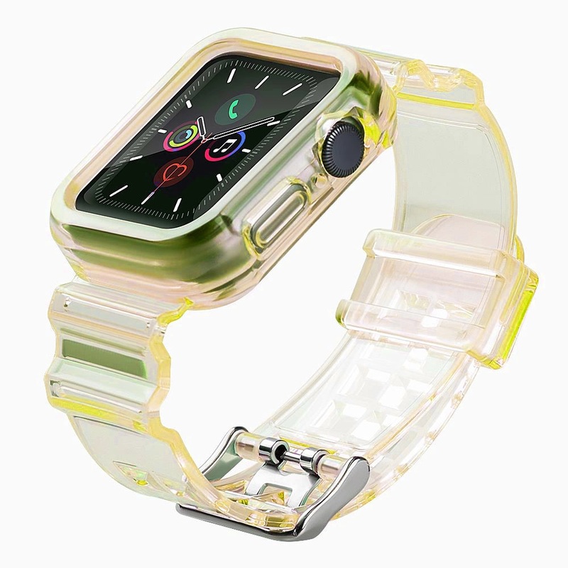 Silicone Band Strap Armbnd Case Strap Light Set til Apple Watch 42mm – Gul