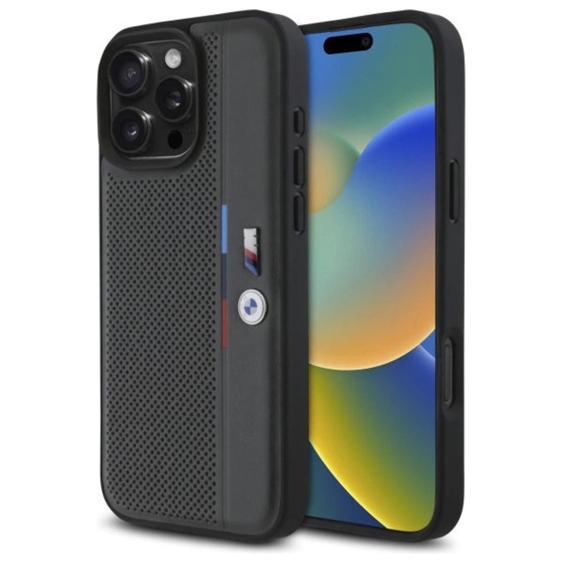 BMW M Perforeret Tricolor Detail Line iPhone 16 Pro Max Case – mrk gr