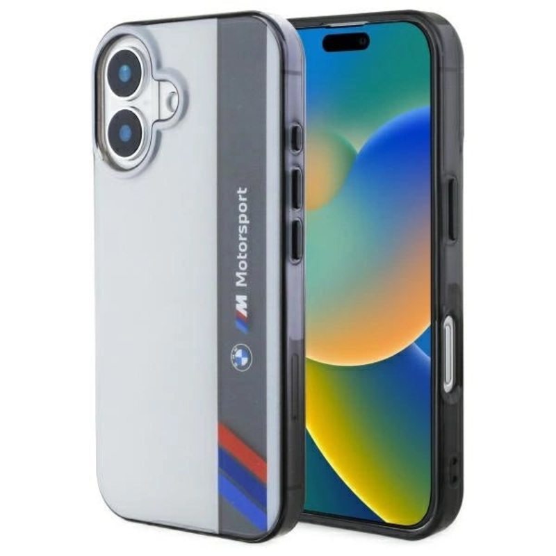 BMW Motosport IML Vertical Stripe iPhone 16 Plus Case – Gr