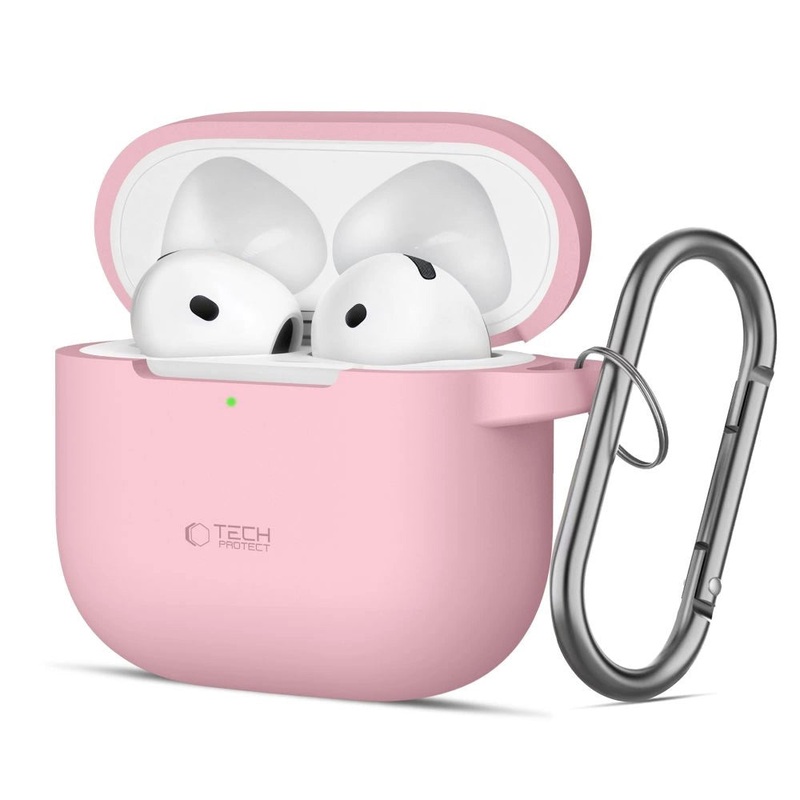 Tech-Protect Silicone Hook Case til AirPods 4 – Pink