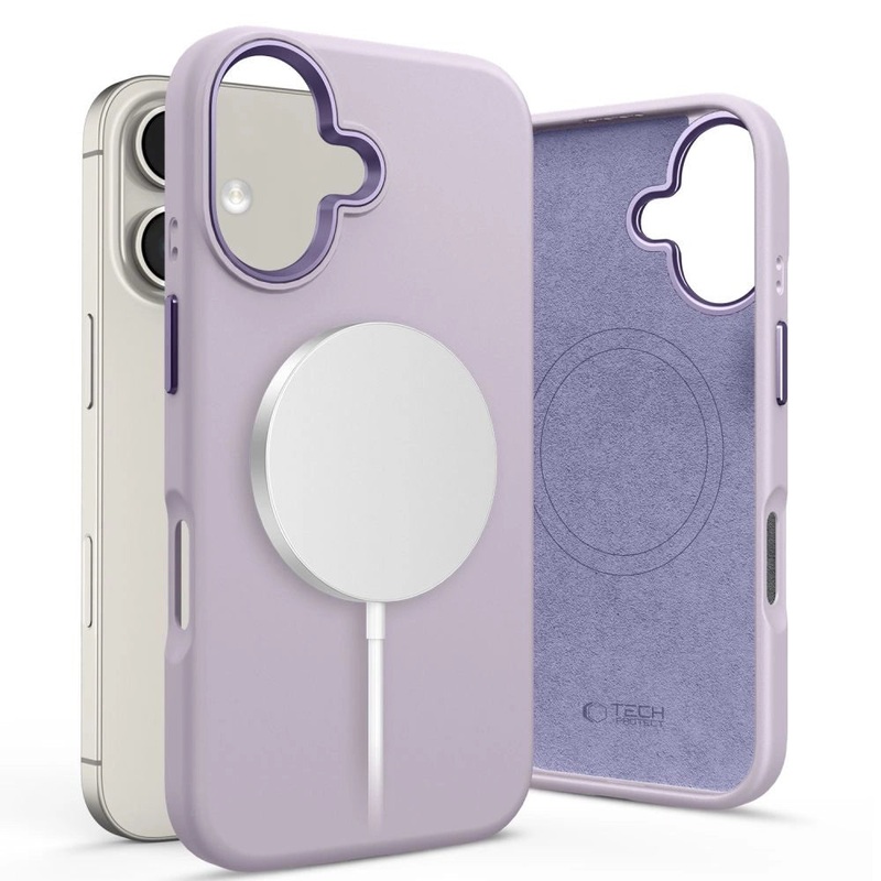 Tech-Protect Silicone PU MagSafe iPhone 16 Case – lilla