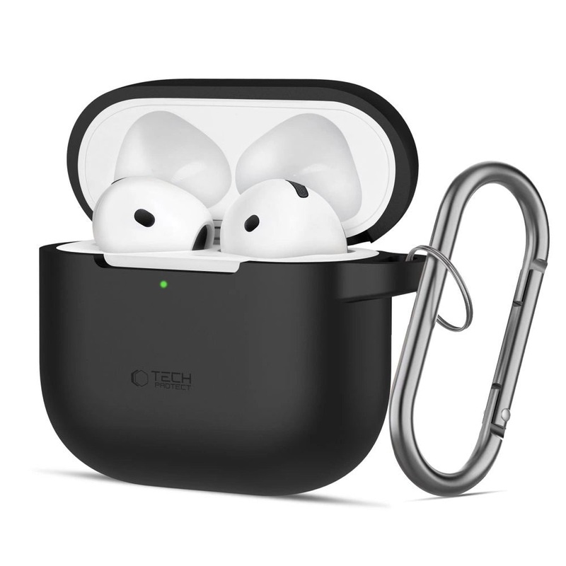 Tech-Protect Silicone Hook Case til AirPods 4 – sort