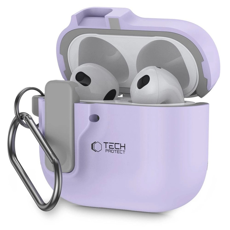 Tech-Protect Slim Hook Case til AirPods 4 – lilla