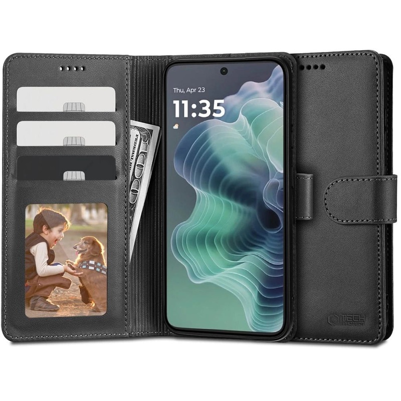 Tech-Protect Wallet Case til Motorola Moto G25 5G – sort