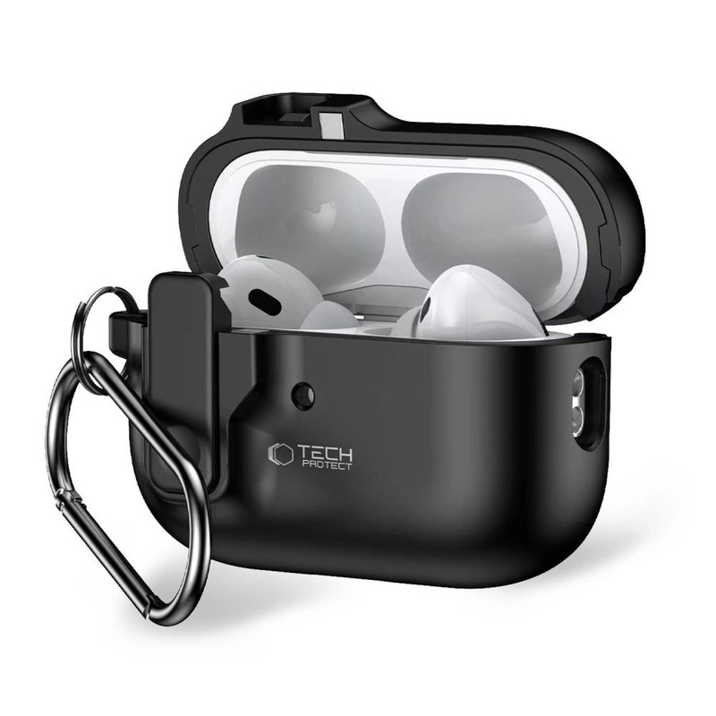 Tech-Protect Slim Hook Case med Carabiner til Apple AirPods Pro 1 / 2 – sort