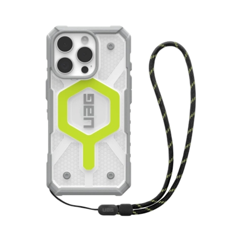 UAG Pathfinder Clear Magsafe Bundle Case med Lanyard til iPhone 16 Pro – Grn