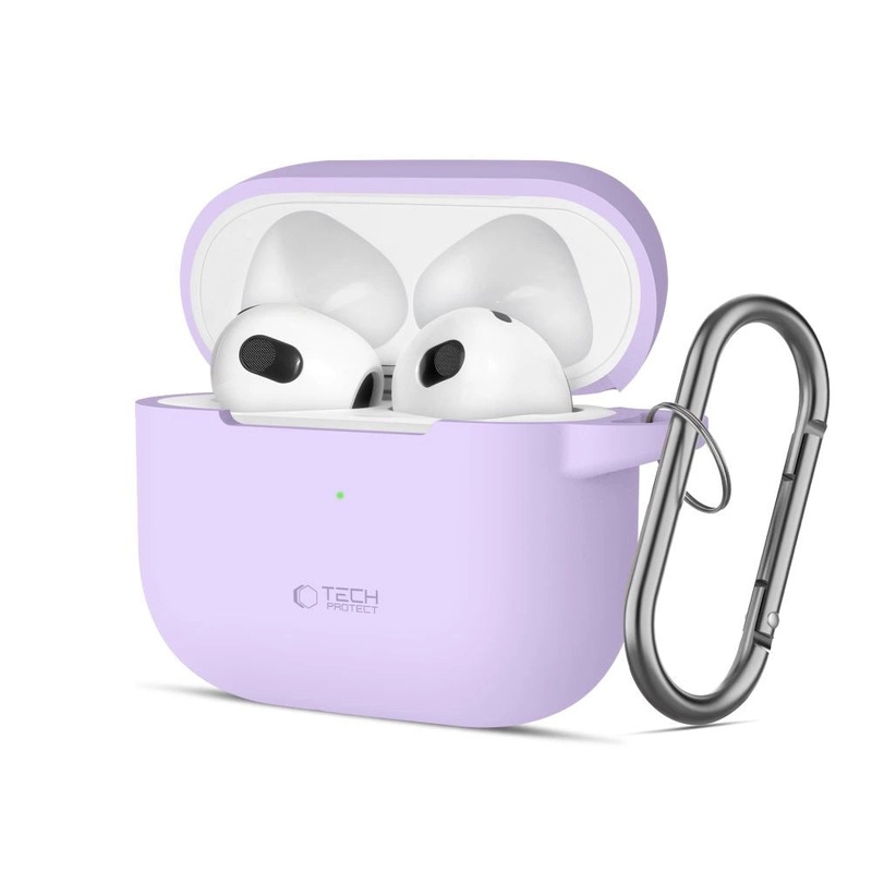 Tech-Protect Silicone Hook Case til Apple AirPods 3 – lilla
