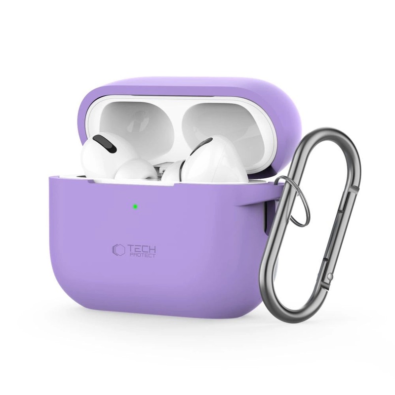 Tech-Protect Silicone Hook Case til Apple AirPods Pro 1 / 2 – lilla